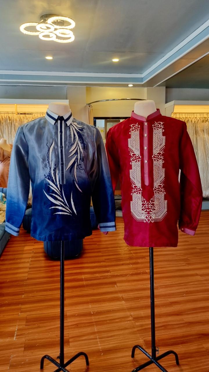 Traditional Barong Tagalog with intricate embroidery